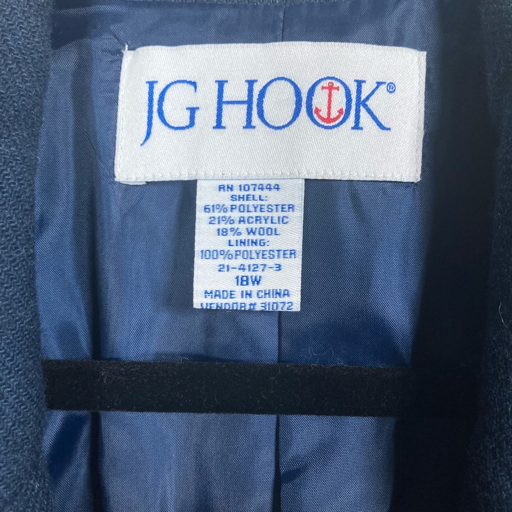 JG Hook Women's Navy Blazer with Gold Accents Preppy Library Chic - Picture 6 of 14